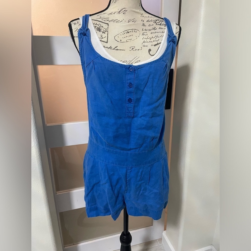 London Jean Linen Blue Romper
